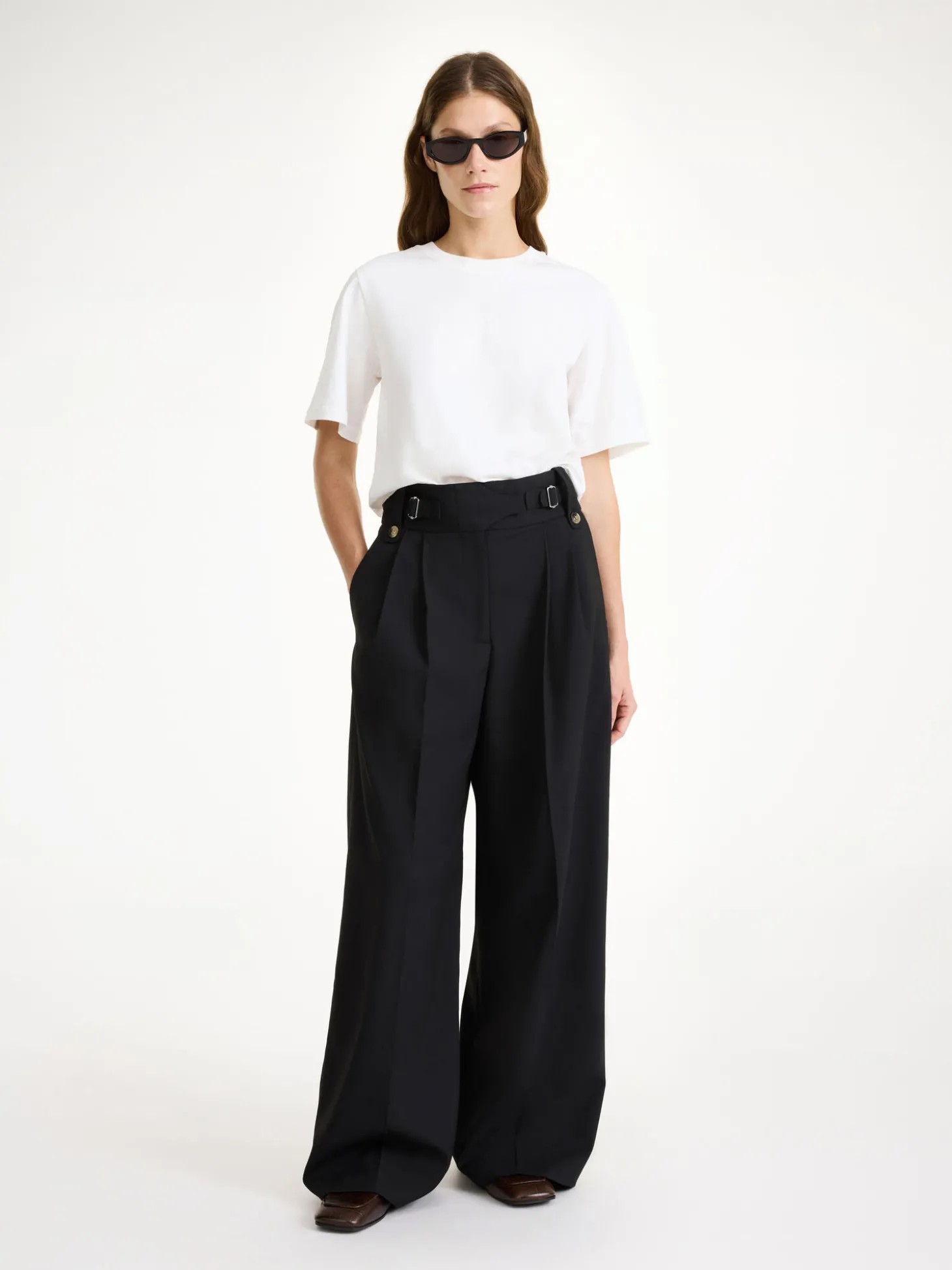 New By Malene Birger Taal højtaljede bukser Black