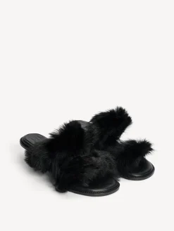 Hot By Malene Birger Tianna sandaler i shearling Black