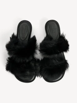 Hot By Malene Birger Tianna sandaler i shearling Black