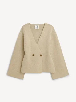 Clearance By Malene Birger Tinley cardigan i uld TwillBeige
