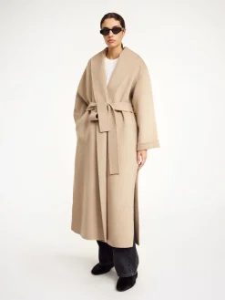 Sale By Malene Birger Trullem uldfrakke GreyBrownMelange