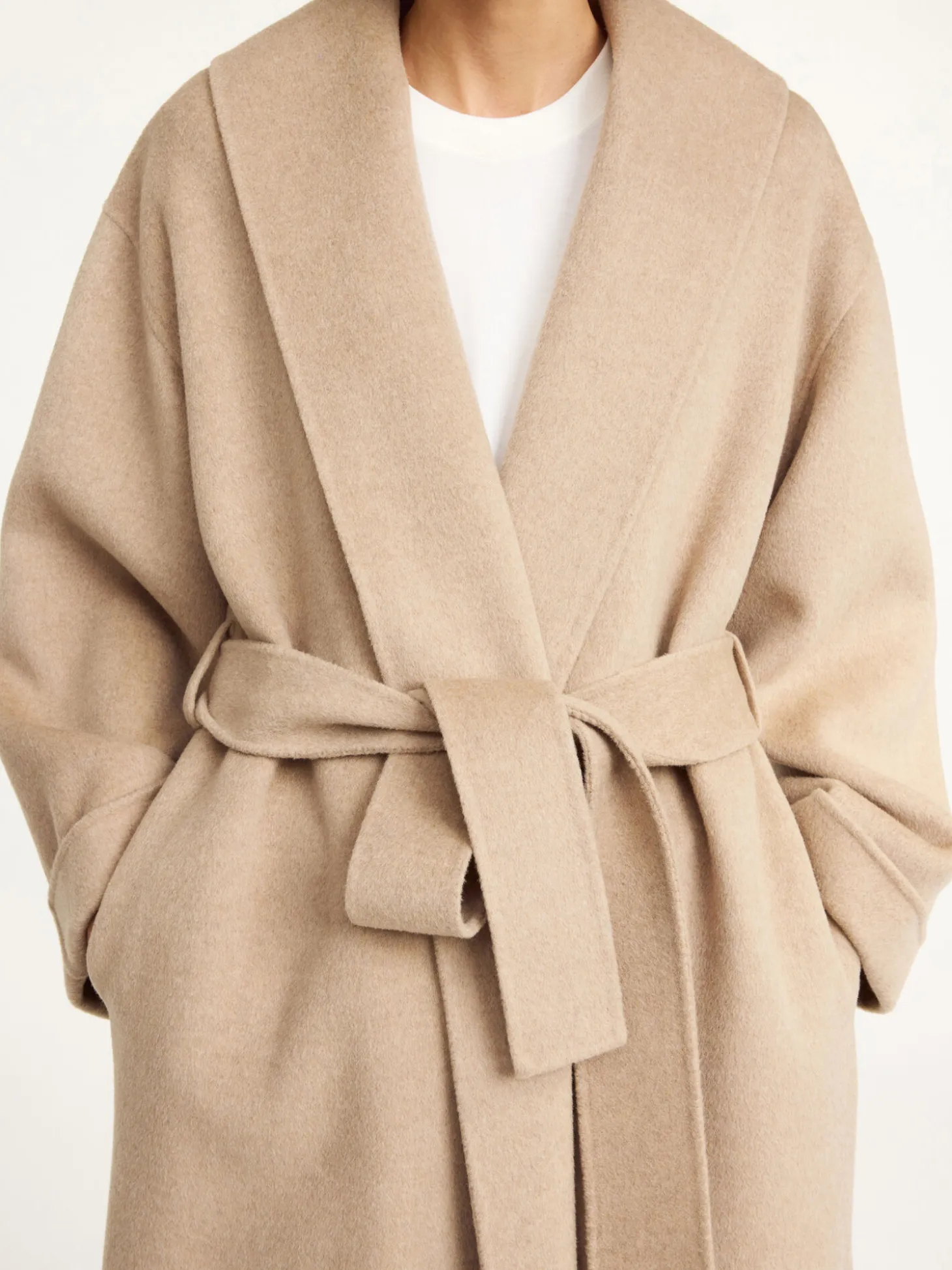 Sale By Malene Birger Trullem uldfrakke GreyBrownMelange