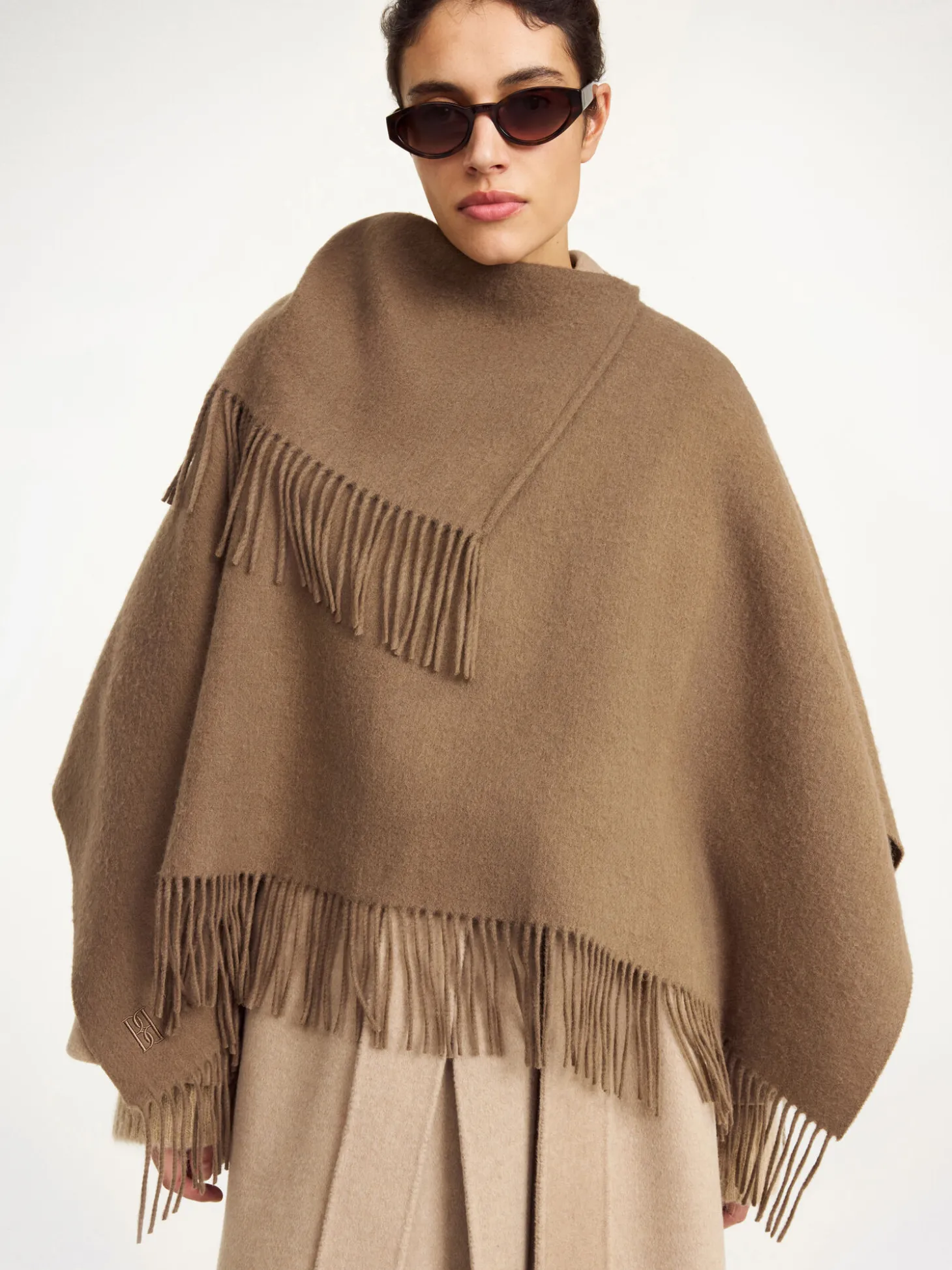 Outlet By Malene Birger Turtma poncho i uld LightBrown