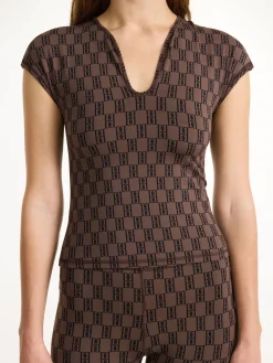 New By Malene Birger Venazia tr&aelig;ningstop DarkMahogany