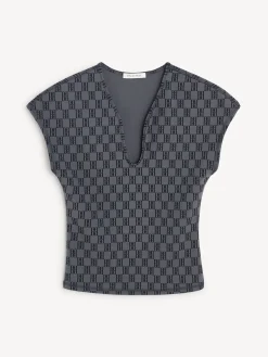Hot By Malene Birger Venazia træningstop MonogramBlack&Grey