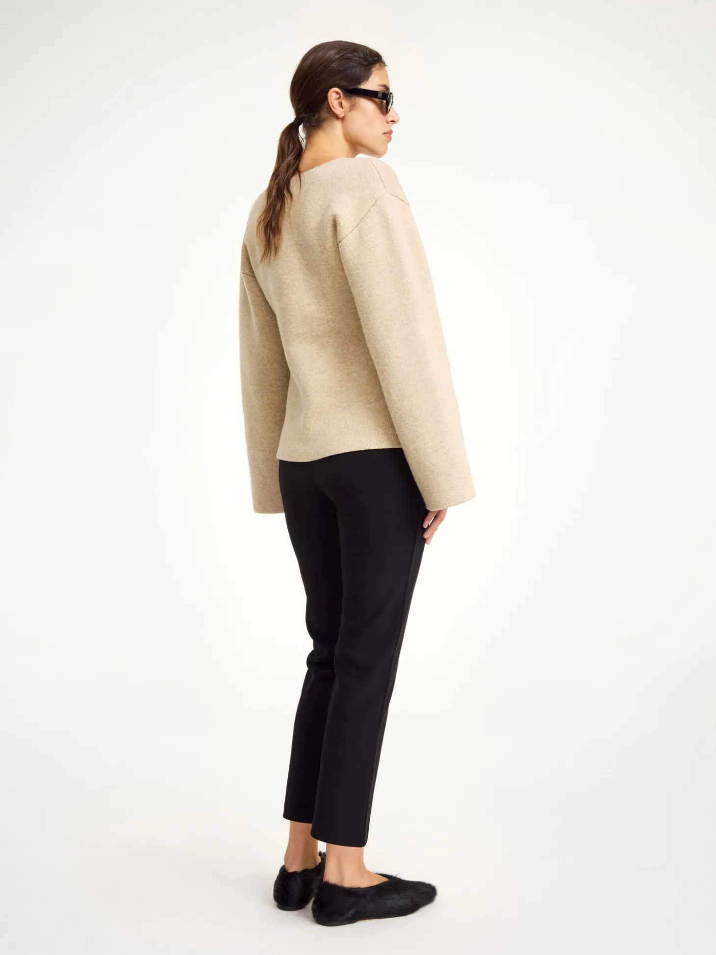Fashion By Malene Birger Vilea cropped bukser Black