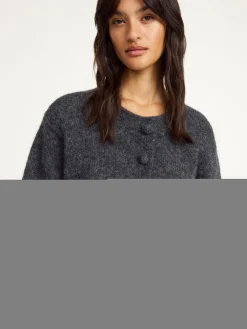 Clearance By Malene Birger Zharea cardigan i uldblanding GreyMelange
